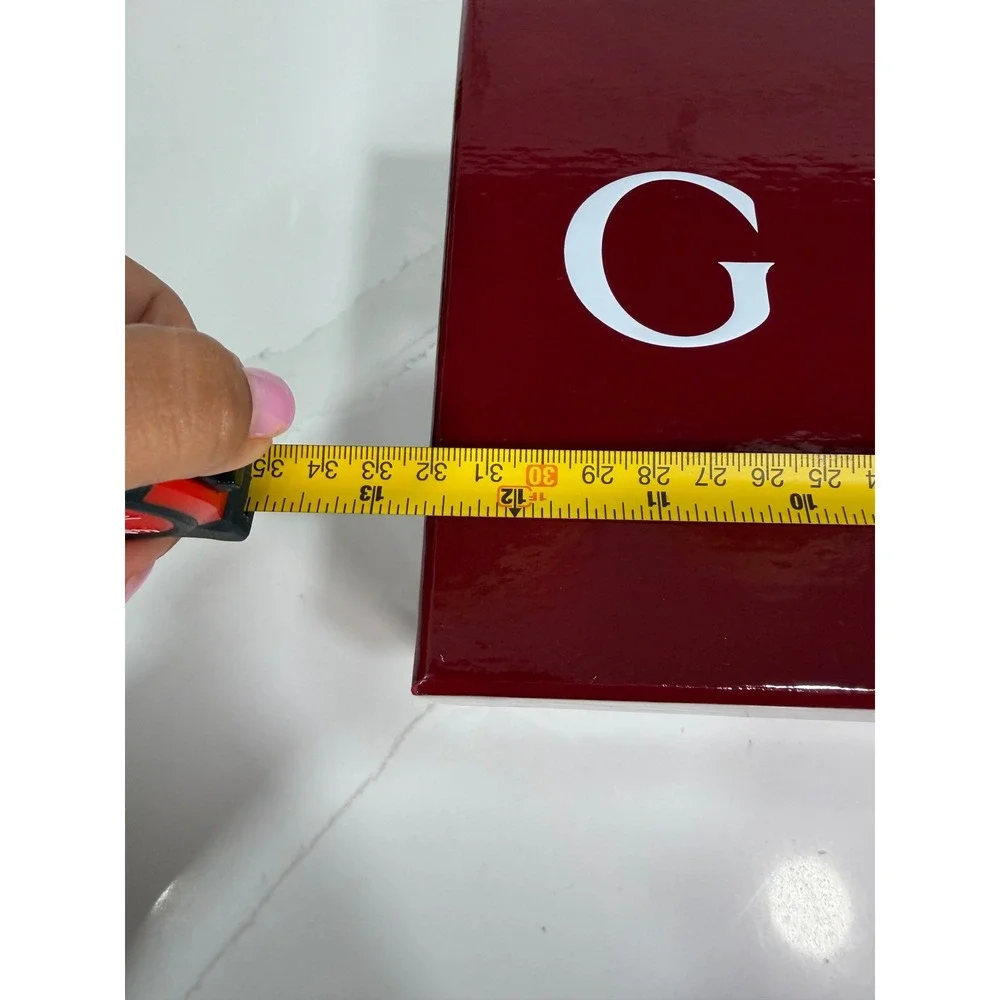Gucci Rosso Ancora Burgundy Glossy Shoe Box 17x12.5x4.5 Designer Storage